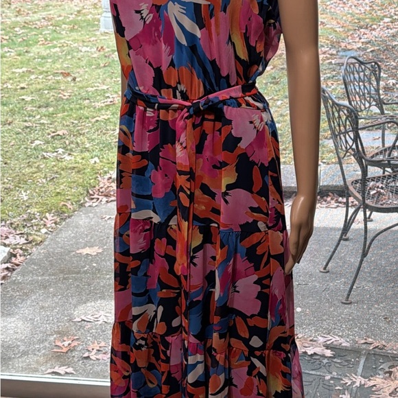 Nine West Dresses & Skirts - Nine West Floral Sleeveless Dress - Multicolor, Flounce Skirt, Large